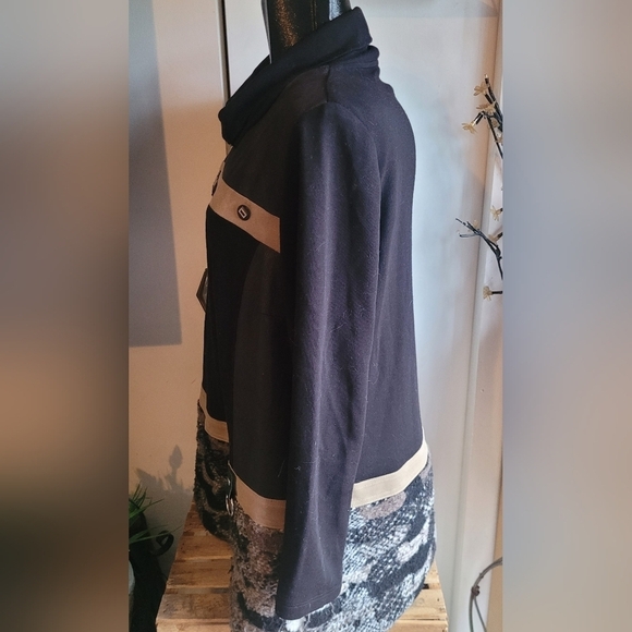 Vex Collection Multi Fabric Patchwork Turtleneck Sz. 46 - Picture 3 of 4